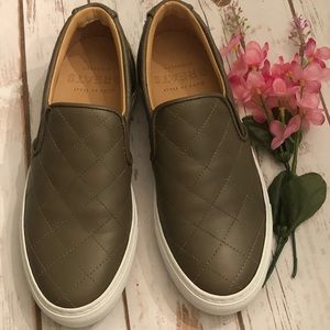GREATS The Wooster Olive Leather Slip On Size 8